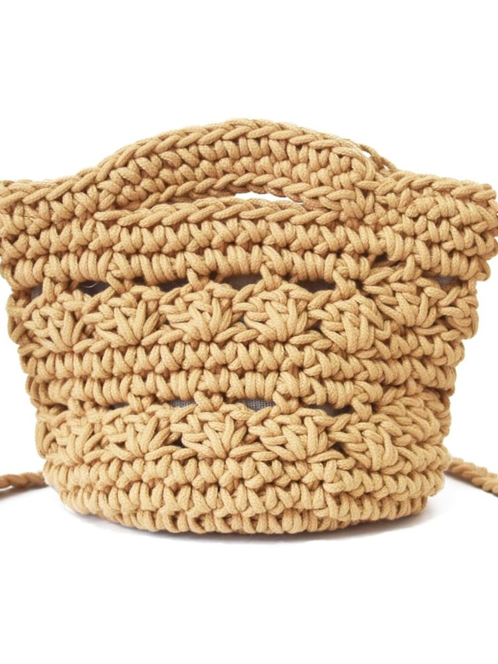 Handwoven Crossbody Handbag Summer Beach Bucket bag Cotton Crochet Shoulder Bag